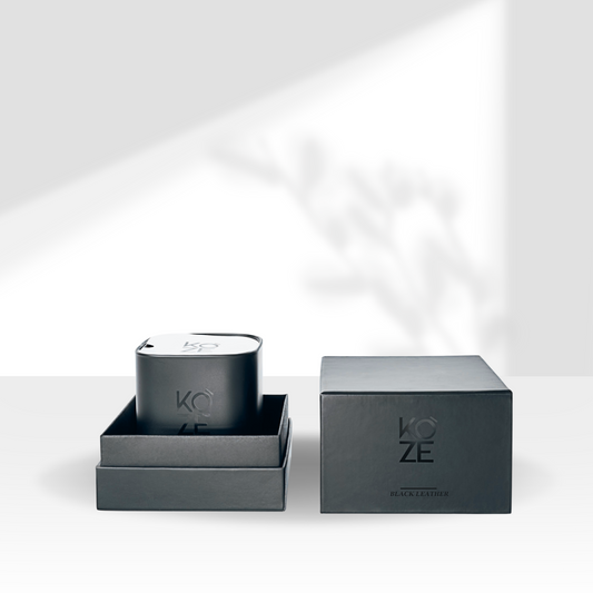 BLACK LEATHER CANDLE