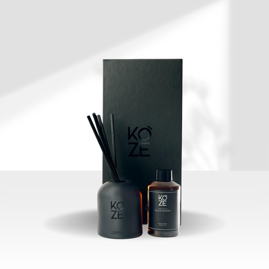 BLACK LEATHER REED DIFFUSER